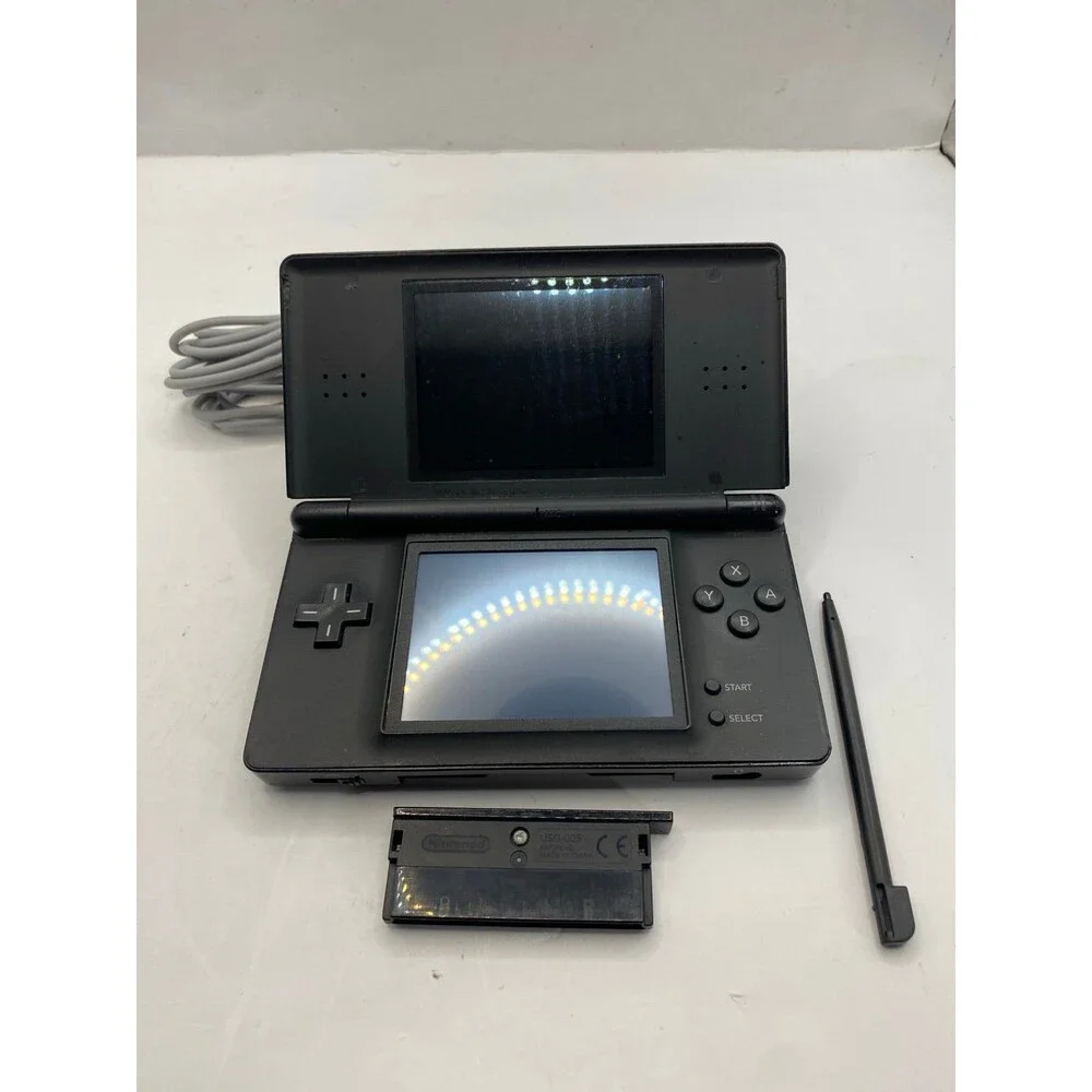 Black Nintendo Ds Lite Charger Stylus and cover Handheld Console Plays DS + GBA